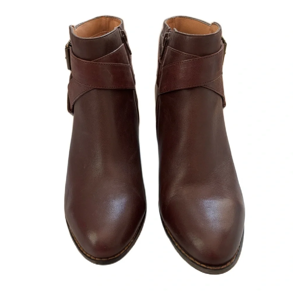 VIONIC Women's‎ Trinity Boots Chocolate Brown Leather Size 9 Booties Ankle Boot
